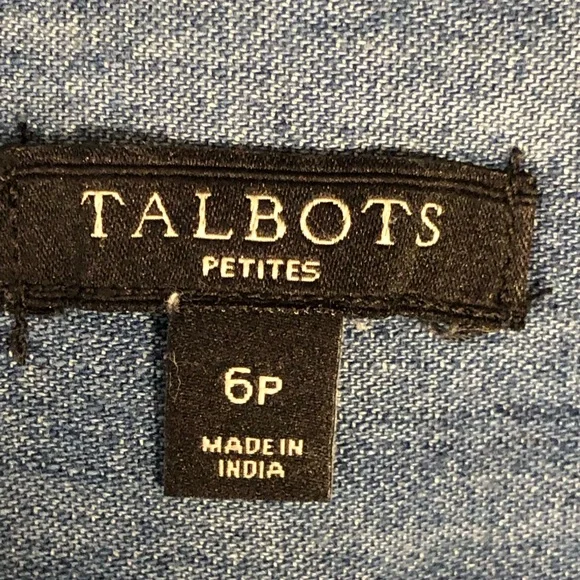 Talbots shirt denim button down size 6Petite - Picture 6 of 7
